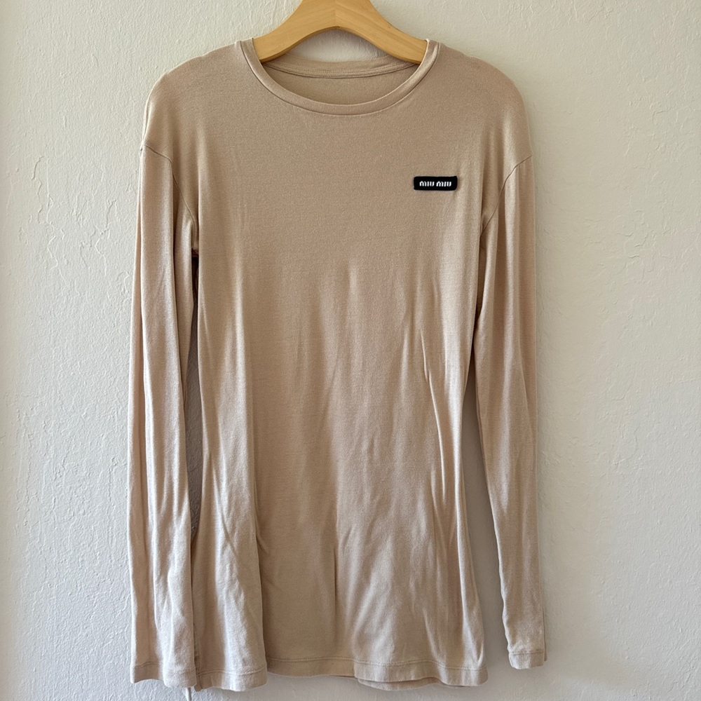 Miu Miu Tan Long Sleeve Shirt